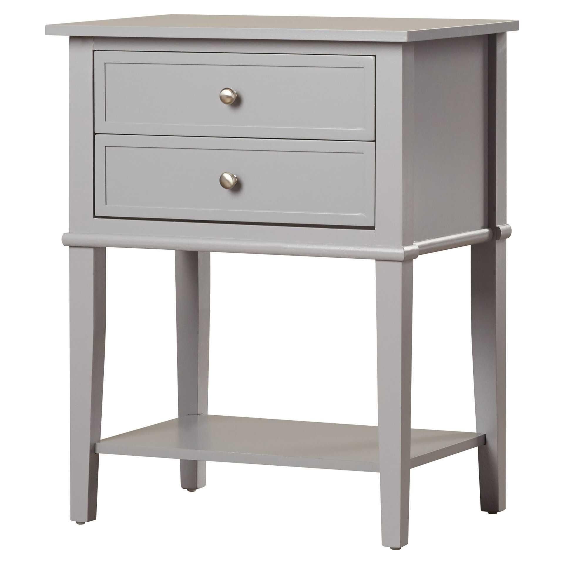 RRP £110 Beachcrest Home Demartino Side Table With Storage Grey Finish