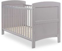 RRP £149 Boxed Solid Wooden Grey Designer Cot Bed