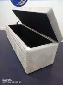 RRP £150 Boxed Safina Blanket Box In Silver And Grey