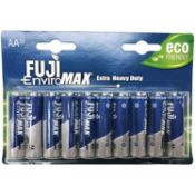 Combined Rrp £95 Lot To Contain 12 Fuji Aa20 Enviro Max Extra Heavy Duty Batteries 20 Per Pack