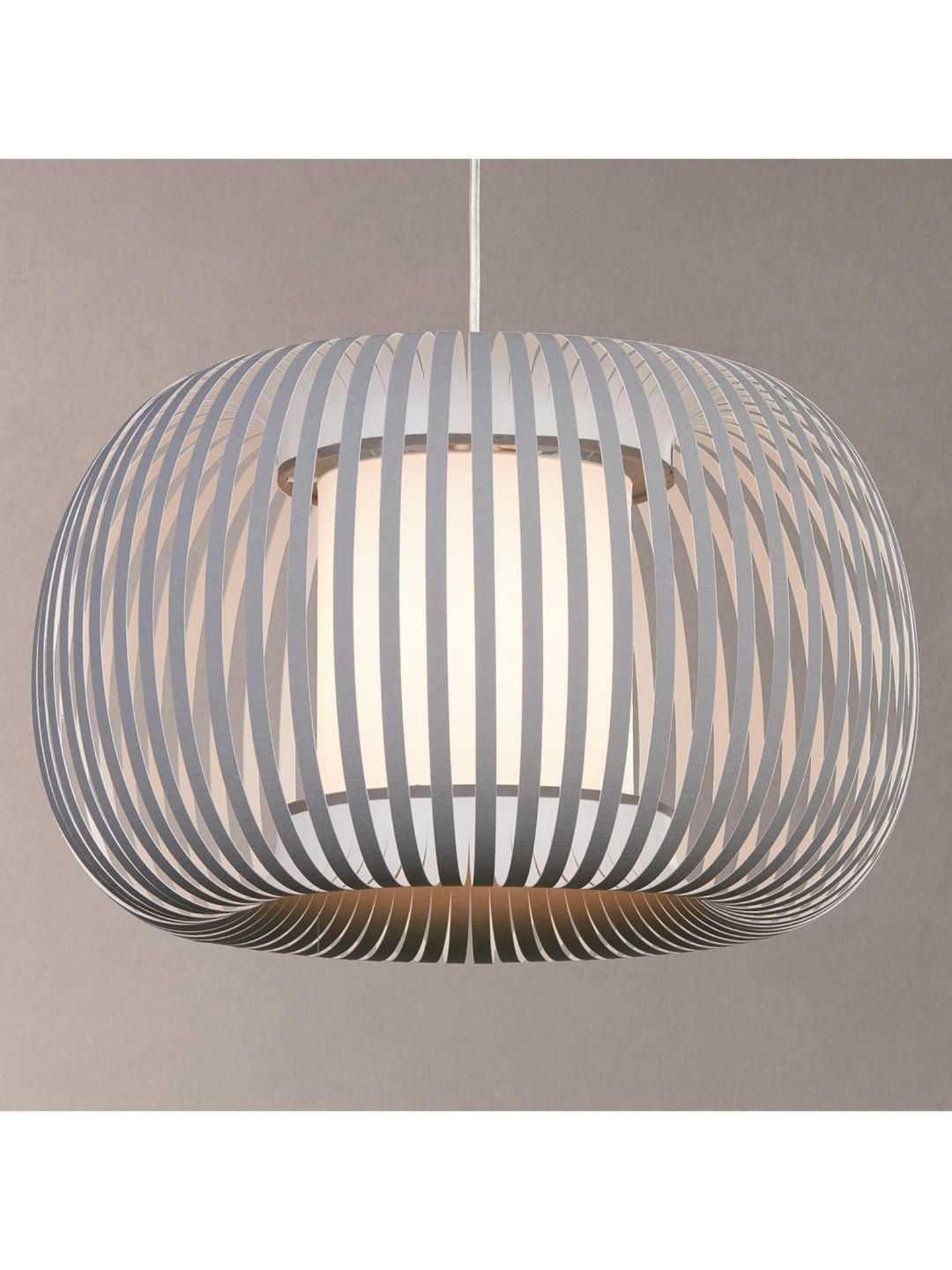 RRP £135 Unboxed John Lewis Harmony Ribbon Grey Lamp Shade