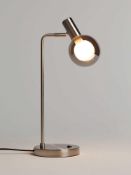 RRP £70 John Lewis Boxed Huxley Led Smoked Glass Table Lamp
