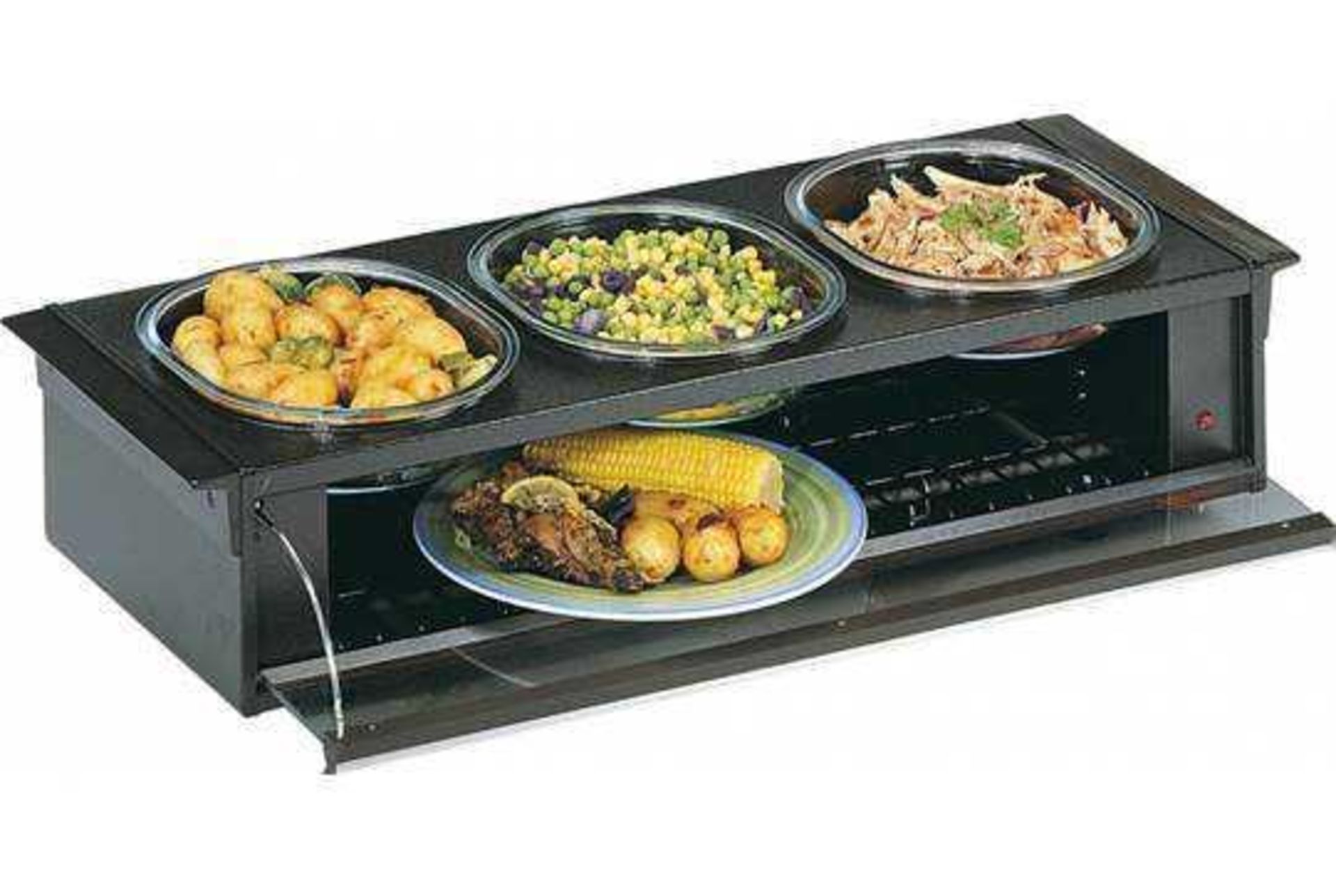 RRP £240 Lot To Contain 3 Boxed Hostess Ho392 Heated Buffet Servers(Appraisals Available On Request)