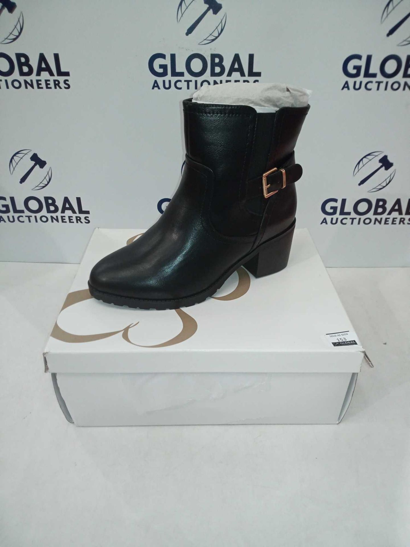 Rrp £50 Boxed Pair Of Black Leather Amelio Size 7 Women'S Boots