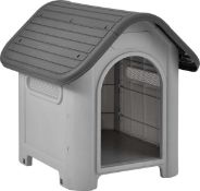 Rrp £100 Boxed Light Grey And Dark Grey Plastic Dog House