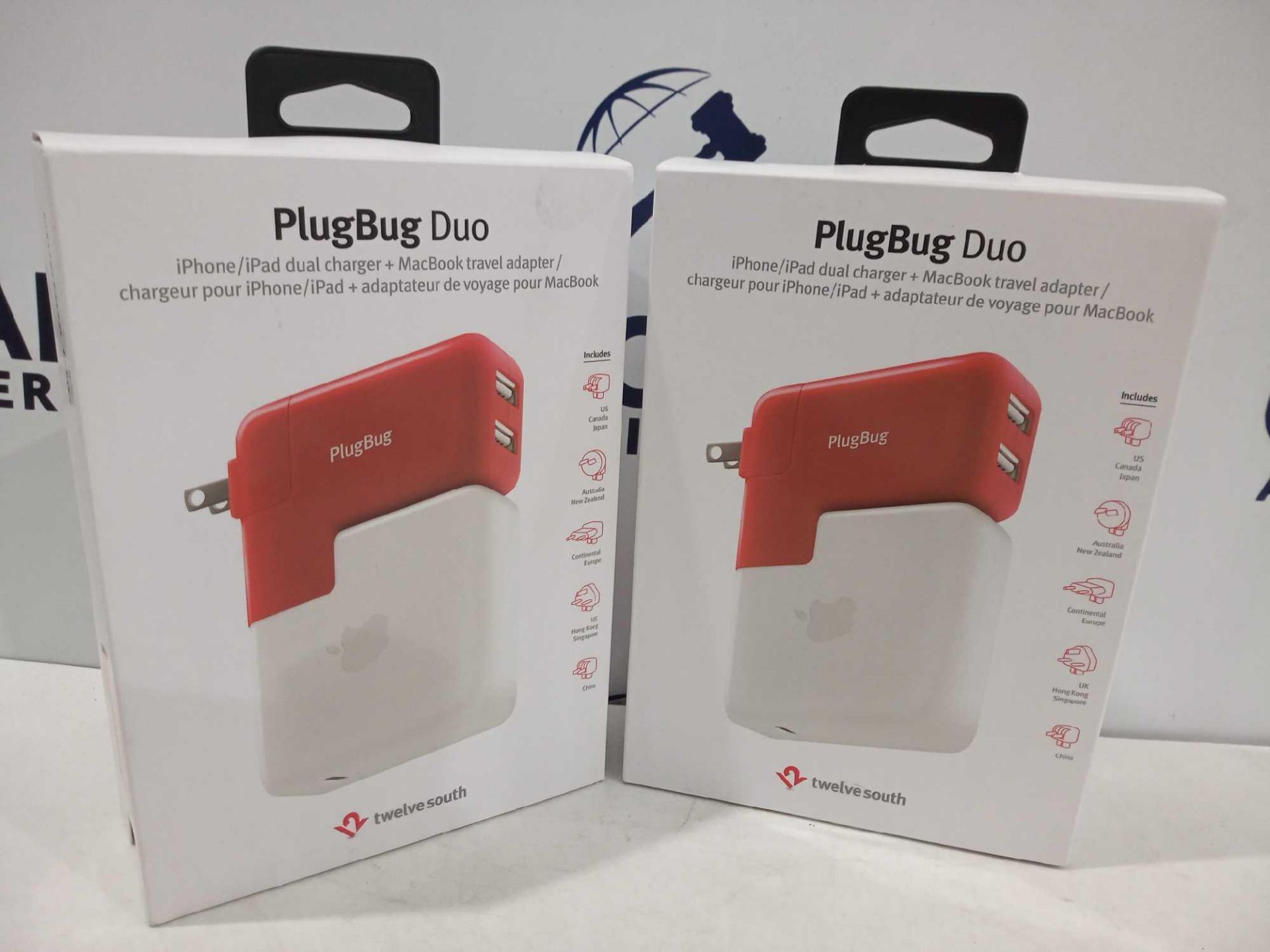 Rrp £100 Lot To Contain 2 Boxed Twelve South Plug Bug Duo Travel Adapter Packs