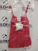 Rrp £100 Lot To Contain 10 Brand New Bagged Playshoes Red And White Dotted Swimwear