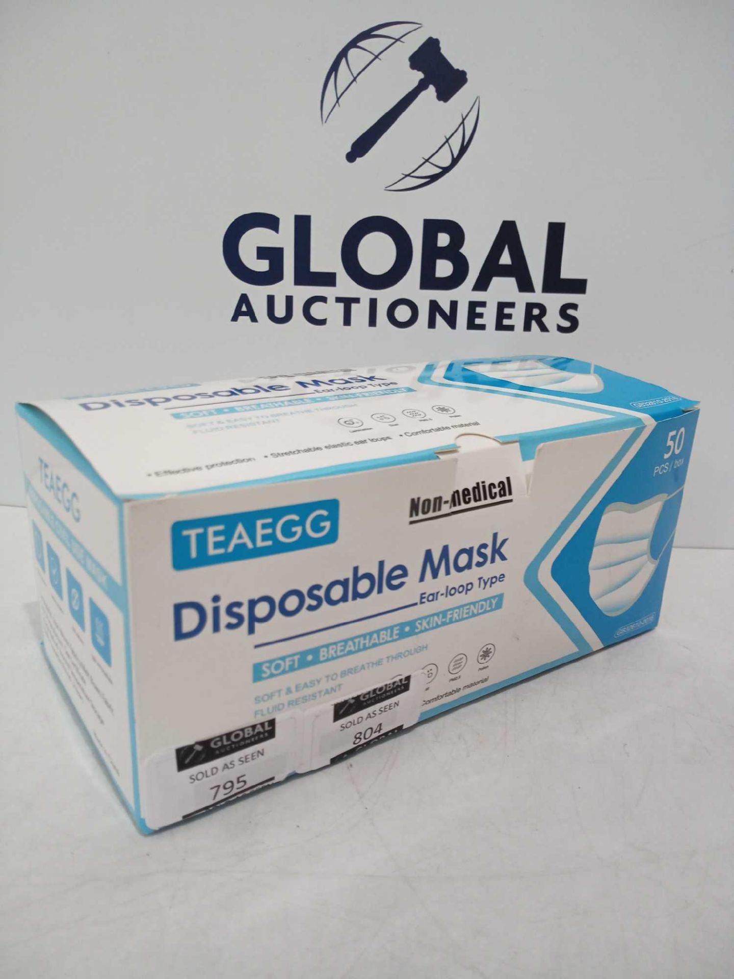Rrp £300 Box Of 50 Teaegg Soft-Breathable-Skin Friendly Ear Loop Type Disposable Face Masks