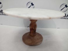 Rrp £70 Boxed Marble Top Designer Cake Stand