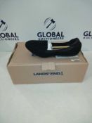 Rrp £50 Boxed Lands End Black Ladies Flat Shoes Size 4