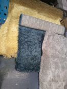 Rrp £100 Lot To Contain 3 Assorted Items To Include A Grey Sealskin Runner, 60X110 Blue Rug, And A Y
