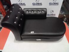 Rrp £100 Unboxed Black Diamonti Leather Luxurious Pet Bed