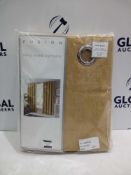 Combined Rrp £110 Lot To Contain 3 Pairs Of Fusion Fully Lined Sorbonne Ochre Eyelet Curtains In Ass