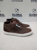 Combined Rrp £90 Lot To Contain 2 Pairs Of Brown Suede Hightop Designer Trainers