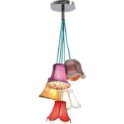 Rrp £75 Boxed Kare Design 5 Shaded Flowers Saloon Pendant Ceiling Light