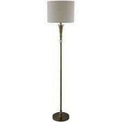 Rrp £100 Boxed Searchlight Antique Brass Finish Floor Lamp