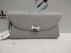 Rrp £120 Lot To Contain 3 Assorted Women'S Designer Silver Grey Clutch Bags