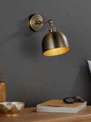 Rrp £65 Boxed John Lewis And Partners Baldwin Antiqued Pewter Wall Light