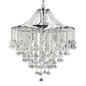 Rrp £150 Boxed Searchlight 5 Light Chrome Finish Chandelier