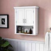 RRP £120 Boxed Tomkins Wall Mounted Cabinet 60X64Cm In White Finish (18579)(Appraisals Available