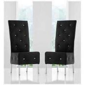 RRP £190 Asam Dining Chair In Black Faux Leather In A Pair (Appraisals Available On Request) (