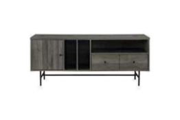 RRP £300 Boxed Walker Edison 60" Modern Slate Grey Tv Stand (Appraisals Available Upon Request) (