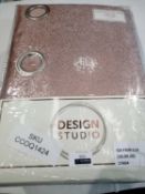 Rrp £60 Bagged Pair Of Design Studio Nova Blush Fully Lined Curtains