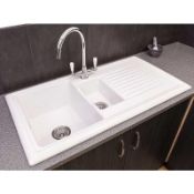 Rrp £135 Brand New Boxed White Compact Bowl And Drainer Inset Sink (20010)