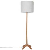 Rrp £235 Boxed Croft Collection Lachlan Oak Base Floor Lamp