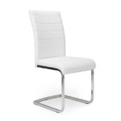 Rrp £120 Brand New Set Of 2 To Home Scene White Leather Dining Chairs