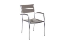 Rrp £100 Boxed Pair Of Grey Designer Dining Chairs