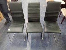 Rrp £70 Each Black Ribbed Comfort Dining Chair