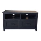Rrp £620 Boxed Fenton 2 Drawer Tv Cabinet In Black