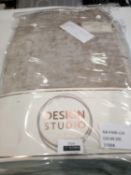 Rrp £90 Bagged Pair Of Design Studio Nova Champagne Fully Lined Eyelet Curtains