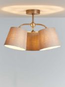 Rrp £50 Boxed John Lewis And Partners Roxie 3 Light Semi Flush Ceiling Light