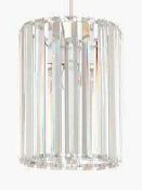 Rrp £100 Boxed John Lewis And Partners Frieda Chrome Effect Crystal Glass Ceiling Shade