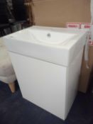 Rrp £135 Brand New Boxed Herbert 450Mm Wall Hung Single Vanity Unit With Washbasin