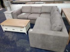 Rrp £2500 Debenhams Designer Jackson Standard Back Large 6-Seater Corner Sofa In African Grey With D