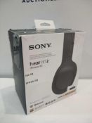 Rrp £180 Boxed Pair Of Sony Wh-900N Black Hear On 2 Wireless Noise Cancelling Headphones (Tested & W