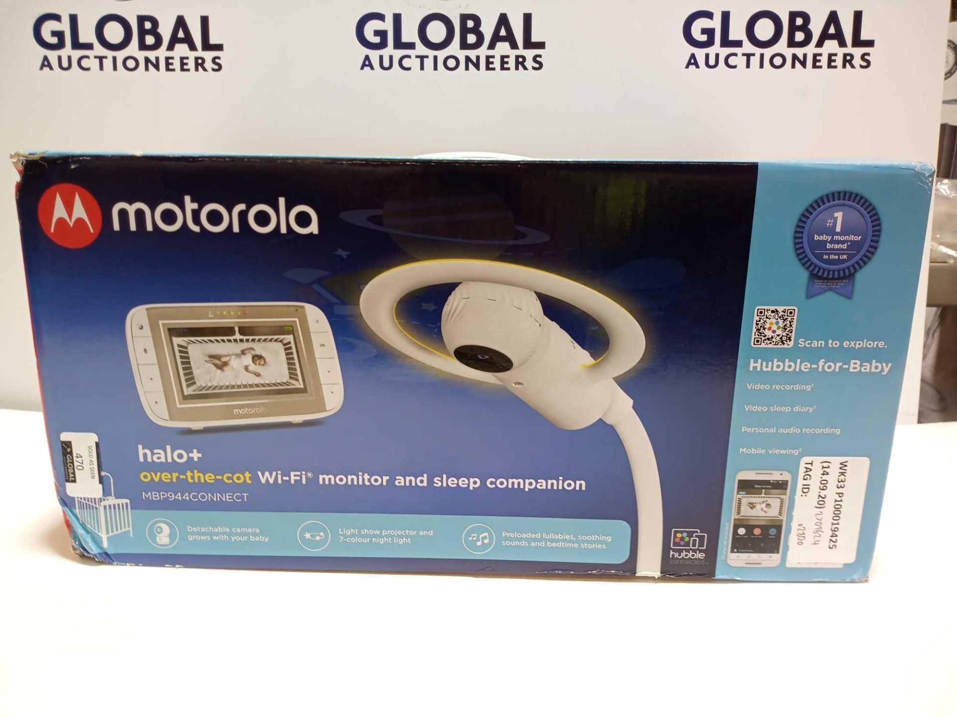 Rrp £280 Boxed Motorola Mbp944 Halo+ Over The Cot Wifi Monitor And Sleep Companion Set