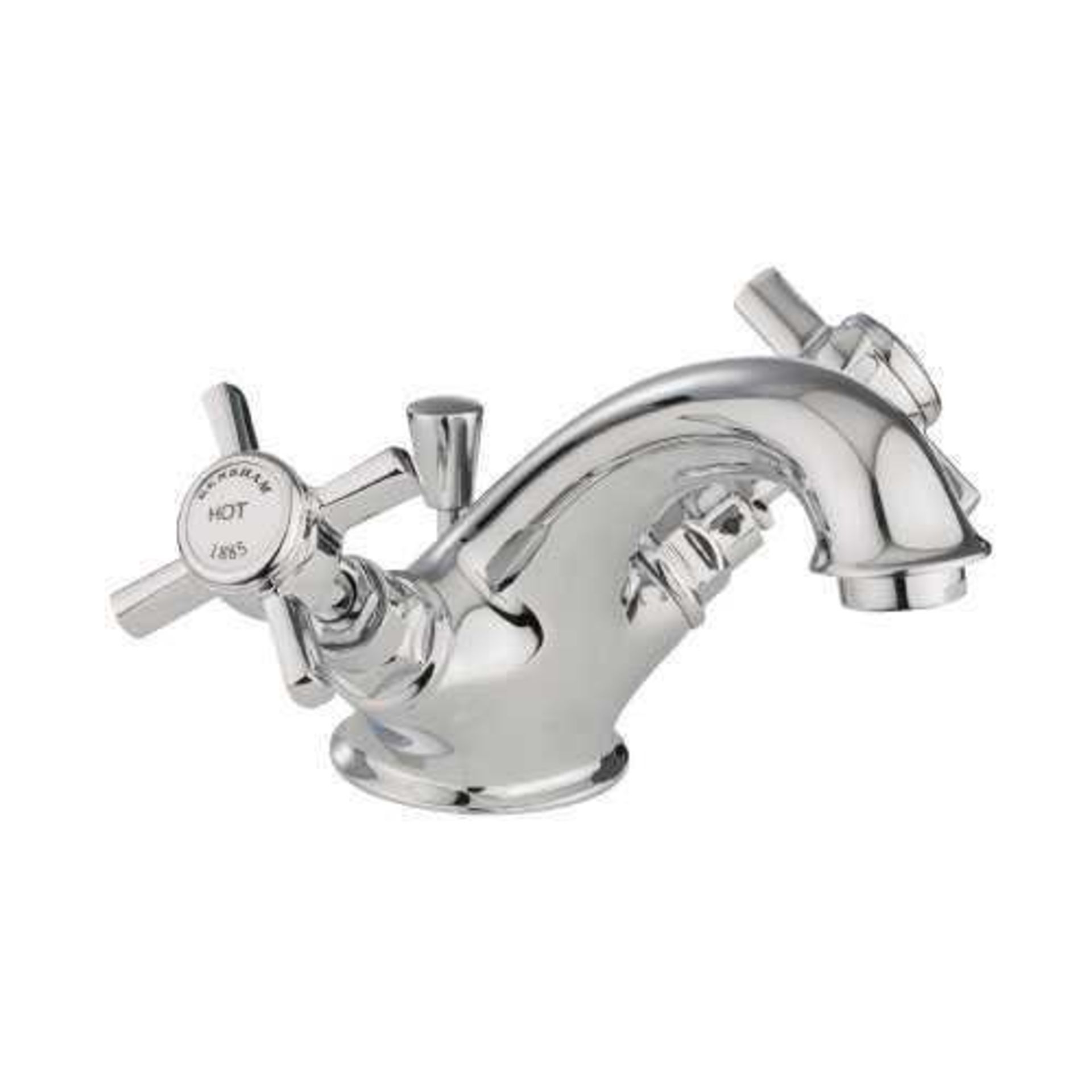 Rrp £200 Boxed Bensham Traditional Basin Mixer Tap With Pop Up Waste - Image 2 of 2