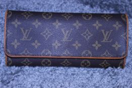 Rrp £1250 Louis Vuitton Gm Twin Brown Monogram Coated Canvas Vachetta Luxury Shoulder Bag With