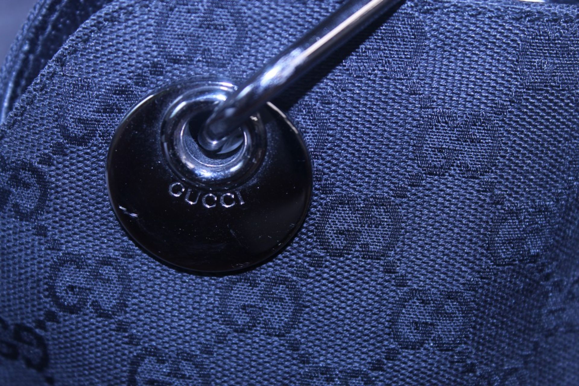 Rrp £1200 Gucci Eclipse Tote Black Leather Ruthenium Black Canvas Leather Monogram Shoulder Bag ( - Image 4 of 5