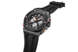 RRP £200 Michael Philippe Innovator Watch. Musk Rose Dial, Digital And Analog, Strap Width 24mm,