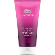 Combined RRP £32, 2 x 150ml Lacoste L.12.12 Pur Elle Magnetic Shower Gel For Women