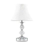 Combined Rrp £60 Lot To Contain 2 Minsun Jaigler Chrome Touch Table Lamps With Pleated Shade