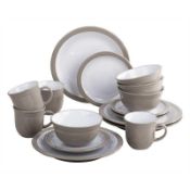 Arapey £120 Boxed 16-Piece Camden Dinner Set In Taupe