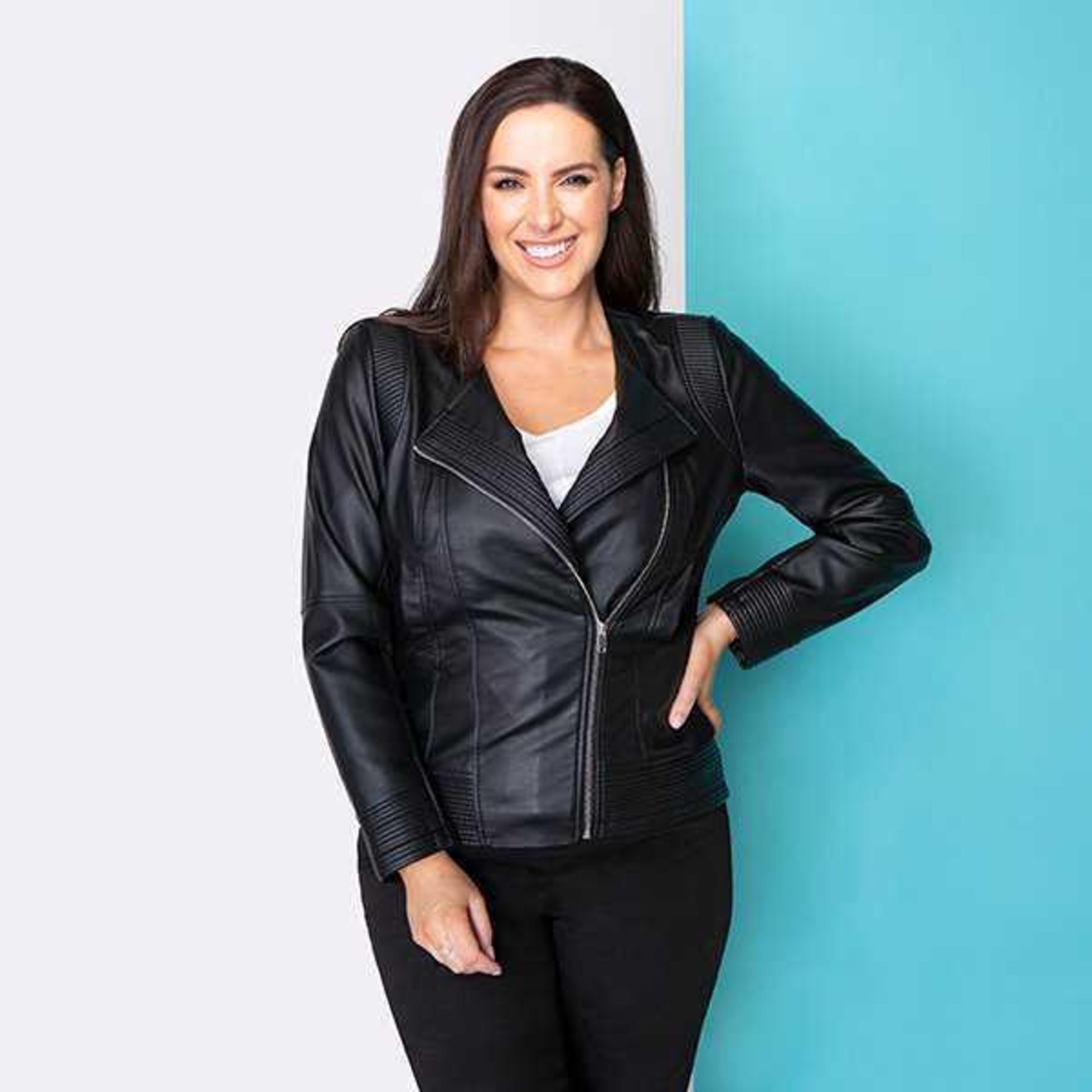Rrp £90 Lot To Contain 3 Assorted Bagged Womens Leather Biker Jackets