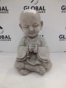 Rrp £110 Boxed Stone Praying Buddha Statue Ornament