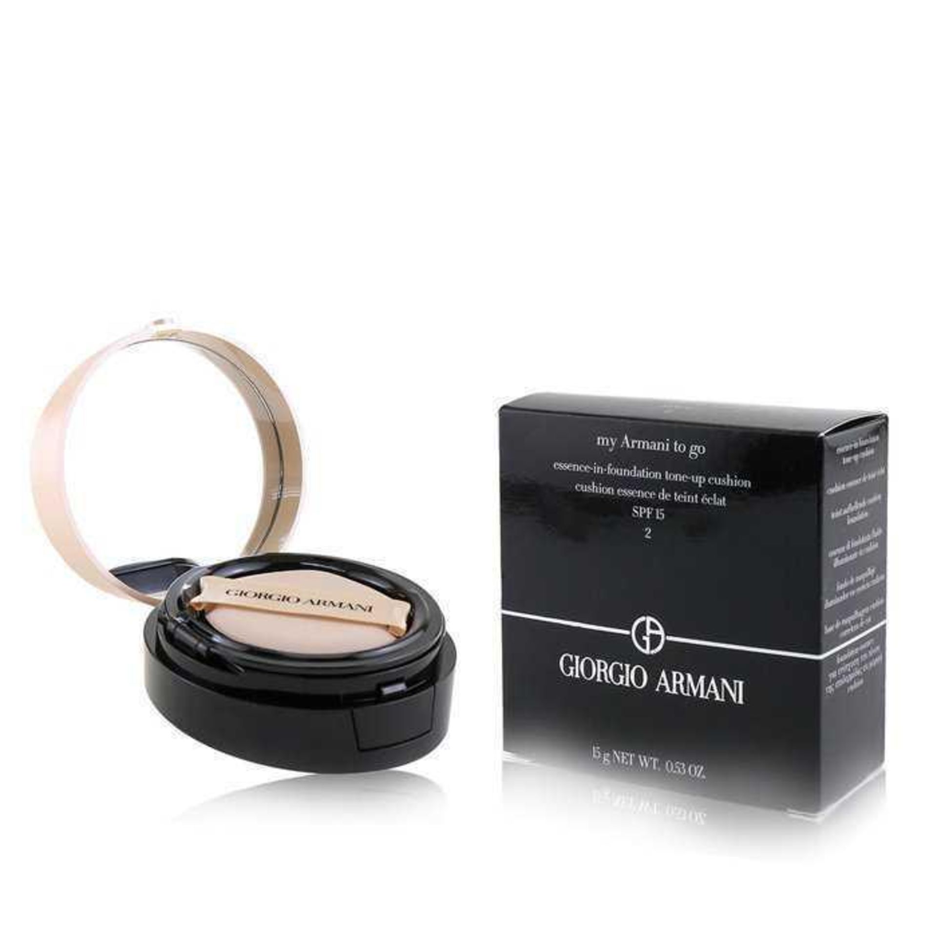Rrp £200 Lot To Contain 3 Boxed Giorgio Armani Essence-In-Foundation With Touch Up Cushion Spf15